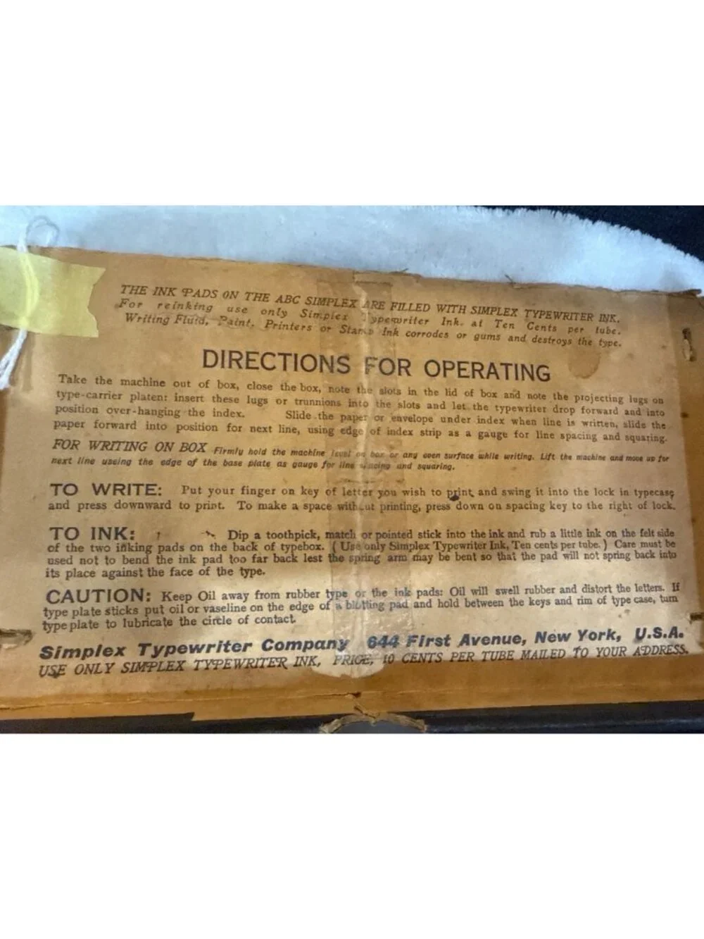 Simplex Typewriter Company original vintage